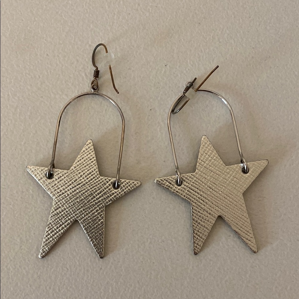 Nickel & Suede Rockstar Silver Earrings
